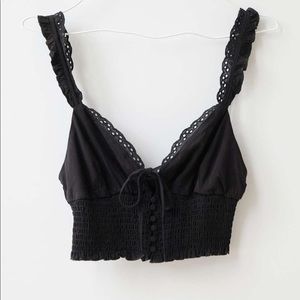 Lioness black ruffle crop top